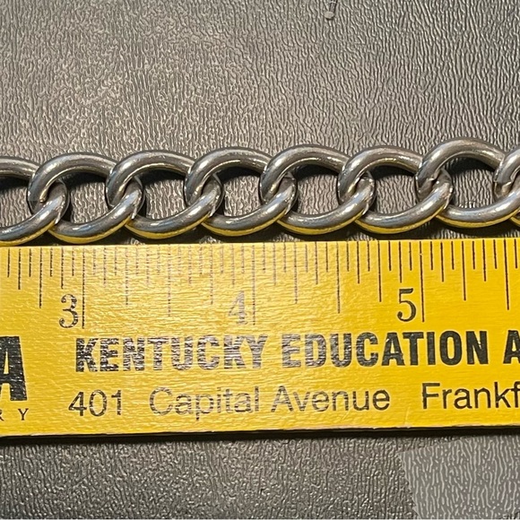 VINTAGE UNISEX STERLING SILVER CURB LINK BRACELET! - Picture 6 of 7